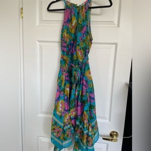 Anthropologie summer dress. Size medium. Halter neck. Handkerchief bottom.